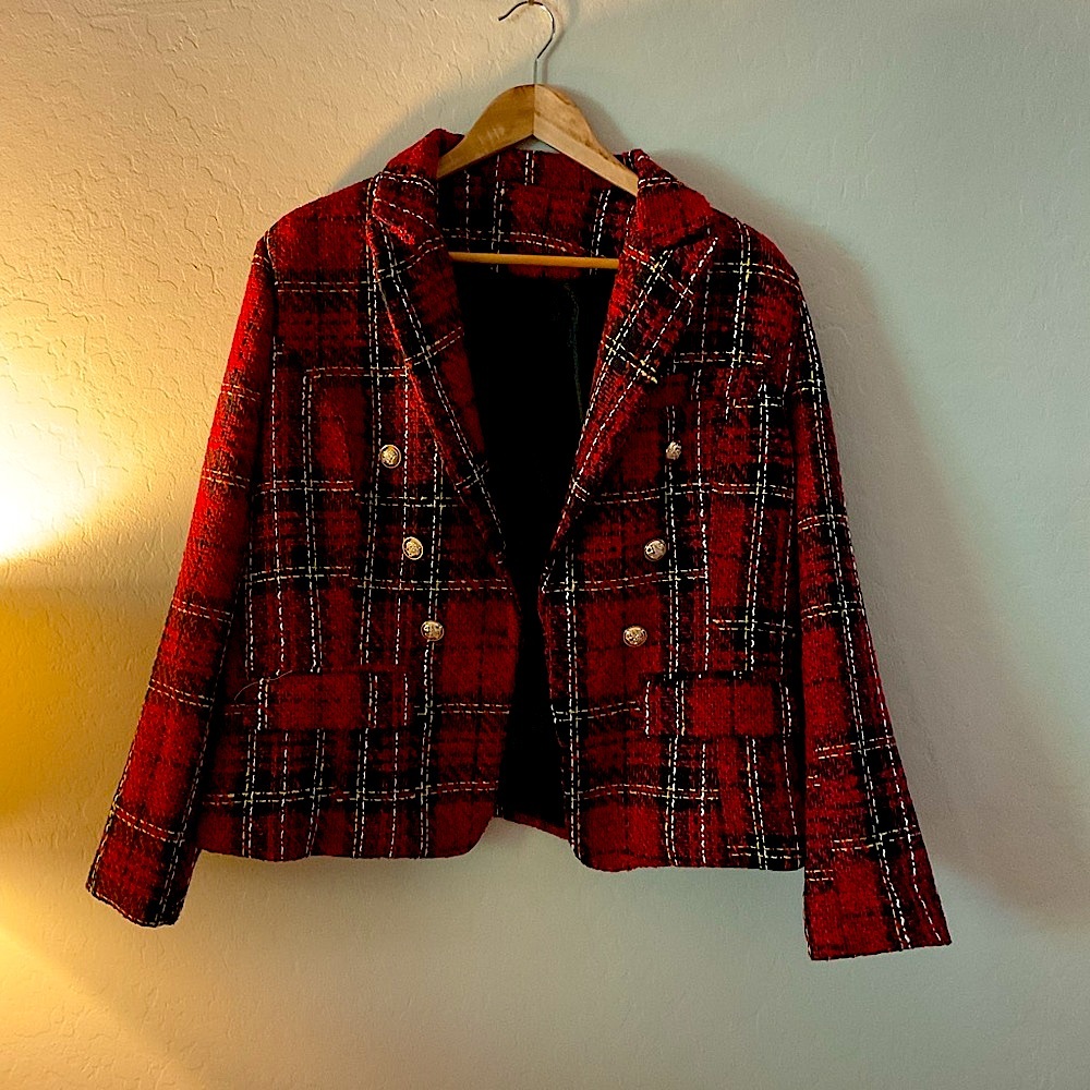 Plaid Red Women's Jacket